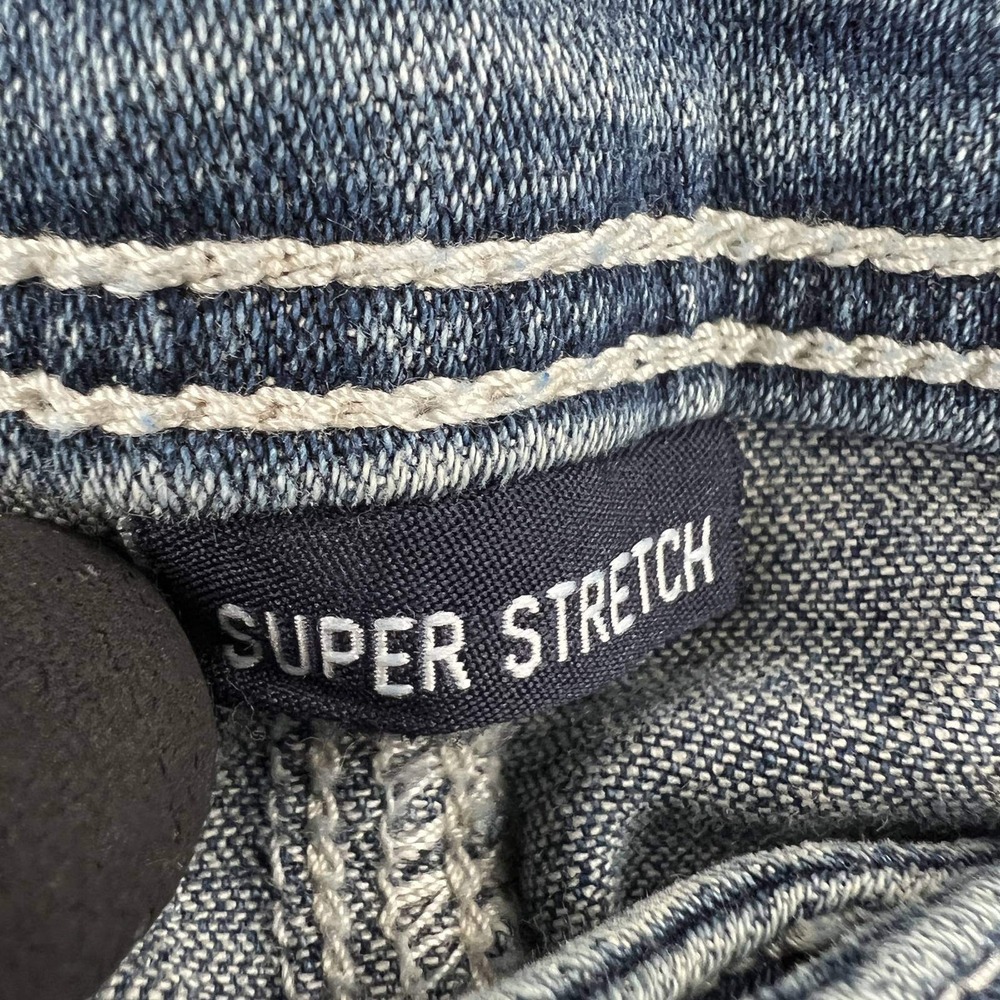 American Eagle Kick Boot Jeans Womens 12 Super Stretch Blue Flare Denim Bootcut - Picture 4 of 11